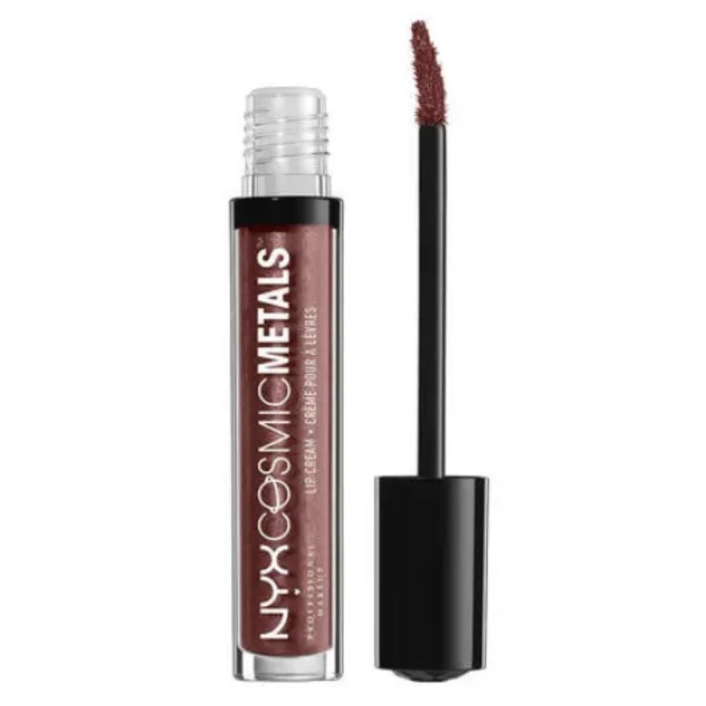 NYX Cosmic Metals Lip Cream CMLC18 Elite Brown Metallic Gloss Stick Nude Brown